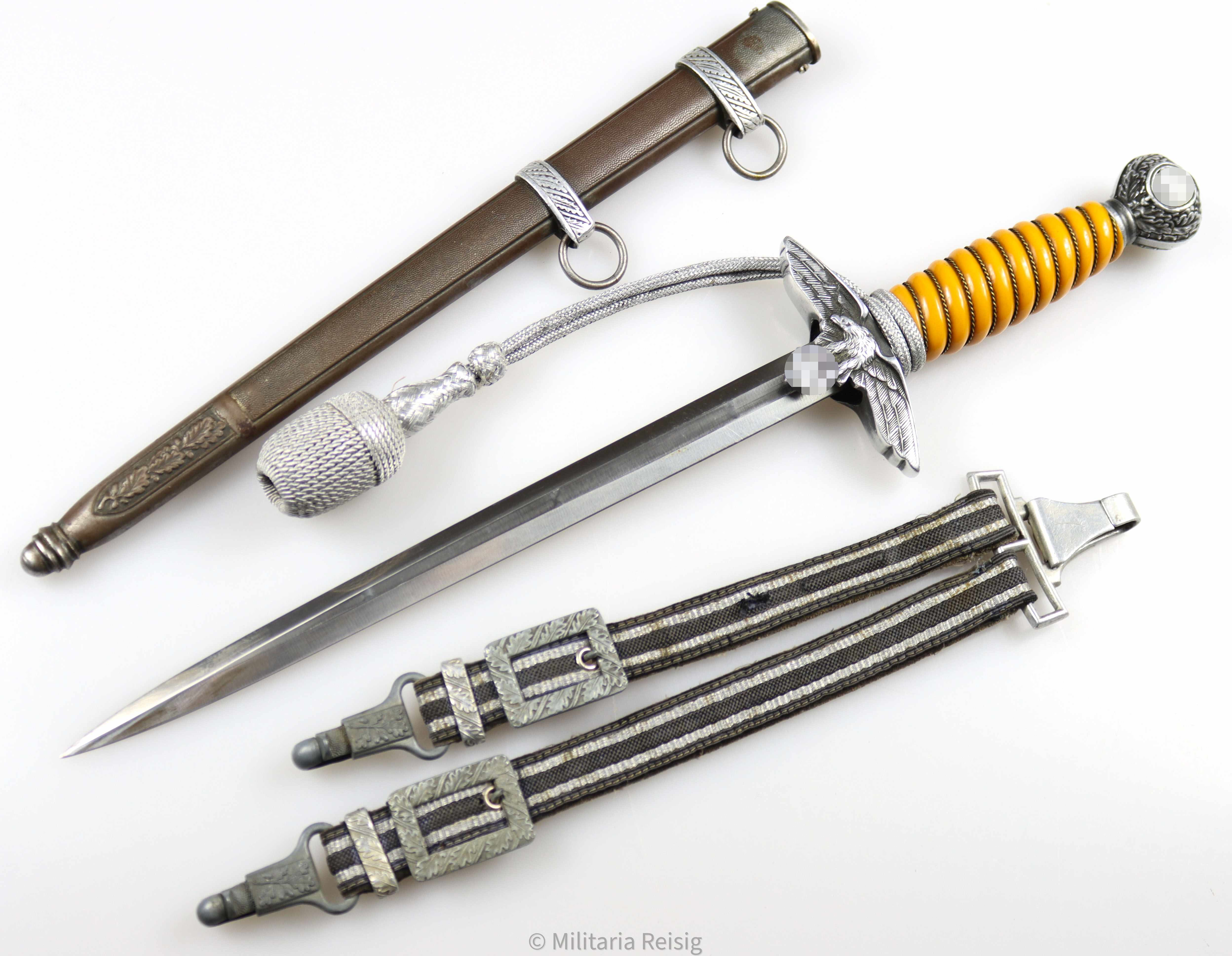 Luftwaffe Offiziersdolch mit Gehänge und Portepee, Hersteller Alcoso, Solingen