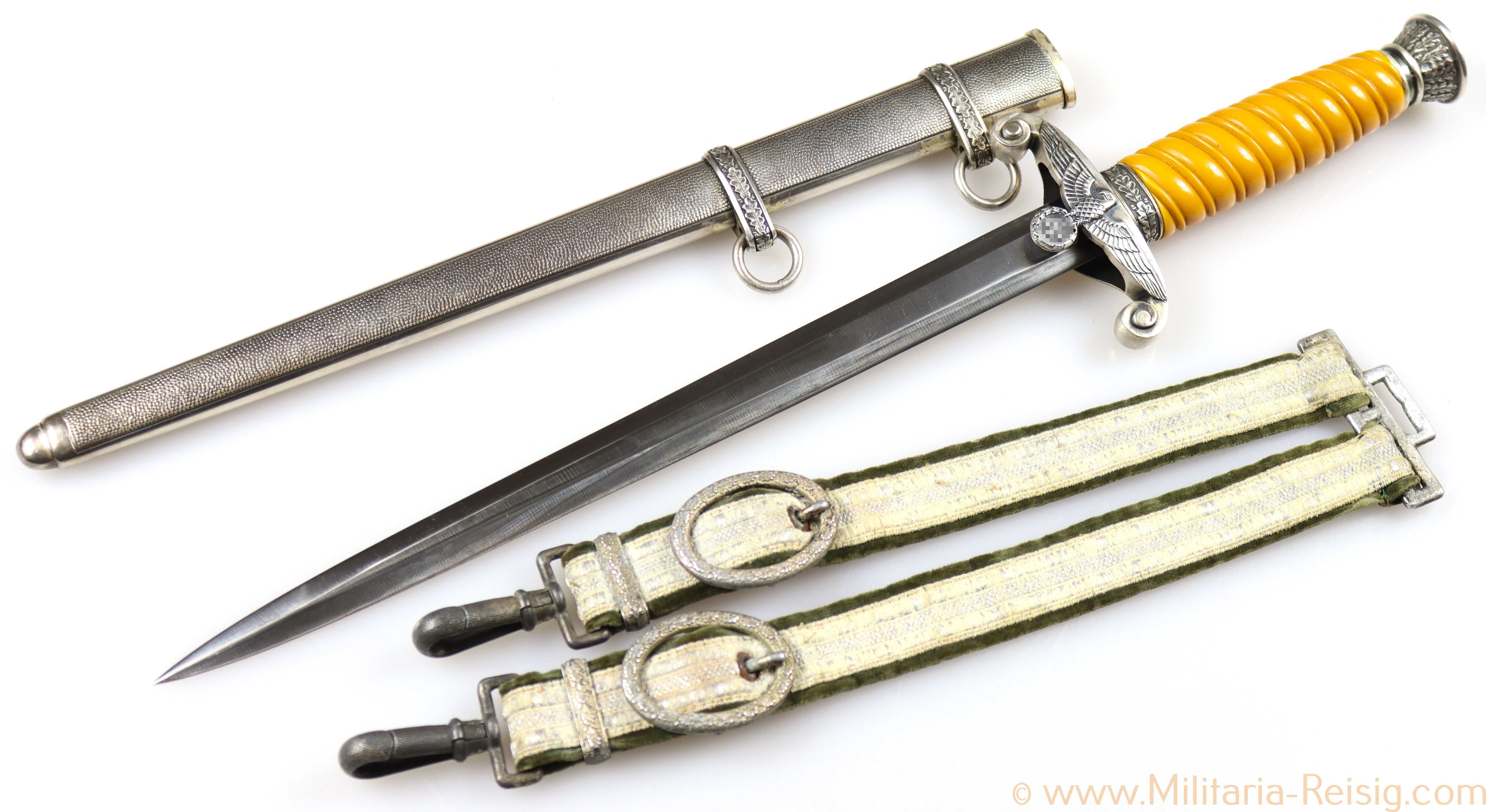 Heeres Offiziersdolch mit Gehänge, Hersteller Carl Eickhorn Solingen