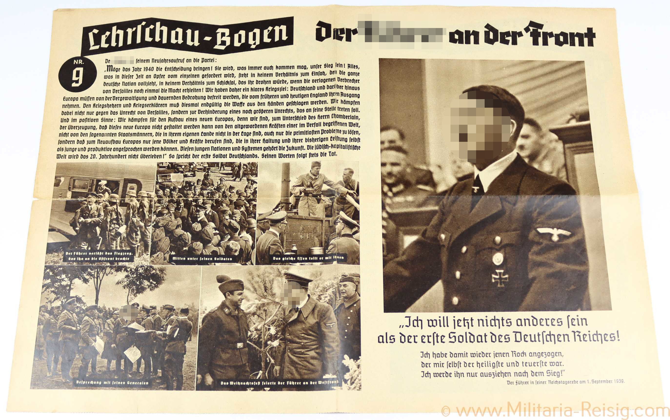 Lehrschau-Bogen Nr. 9 "Der Führer an der Front"