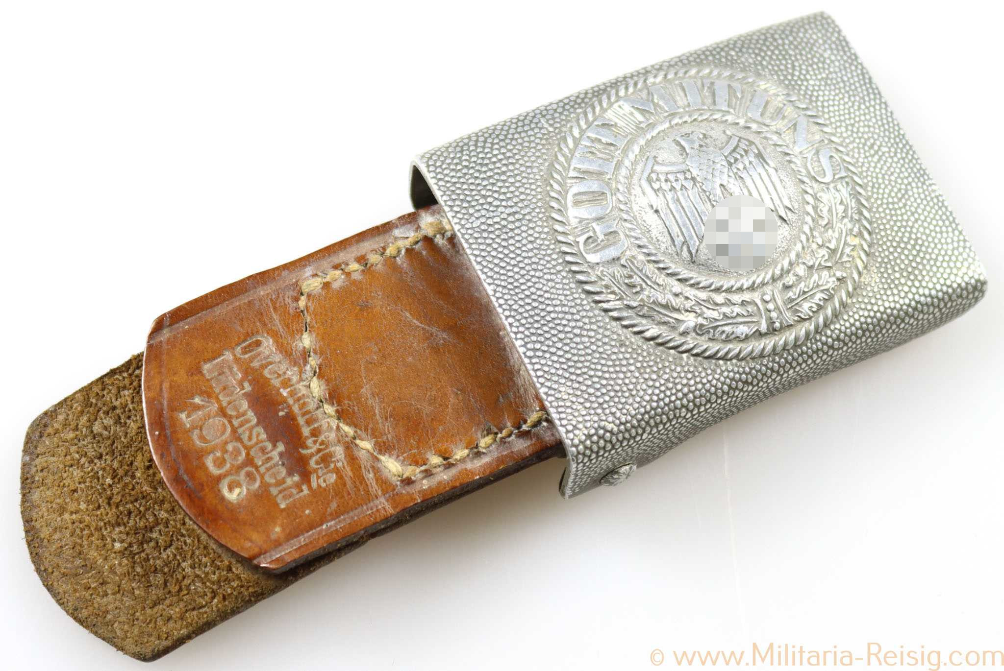 Wehrmacht Koppelschloss mit Lederzunge, Hersteller OLC