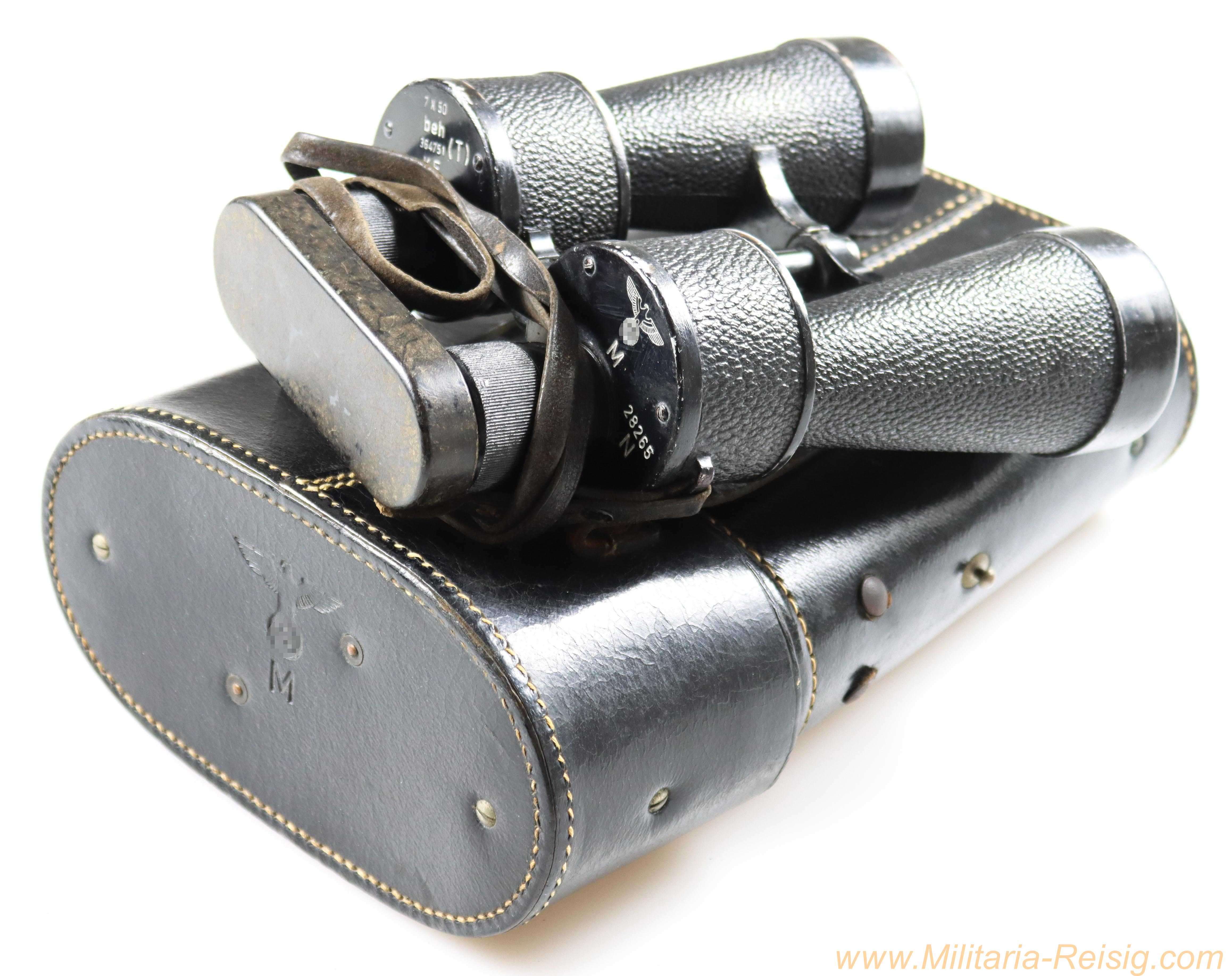 Kriegsmarine U-Boot Fernglas mit Etui, Hersteller E. Leitz, Wetzlar (beh)