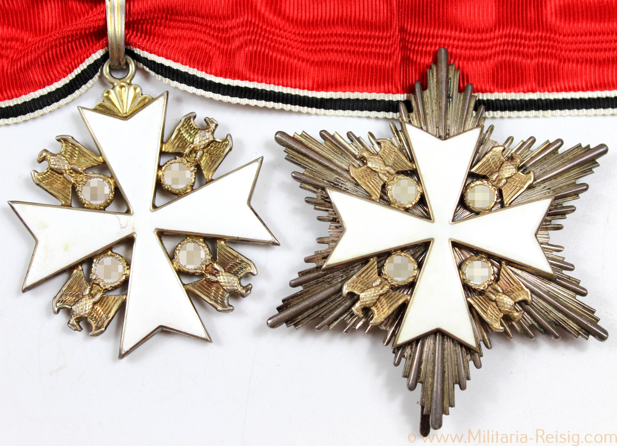 Deutscher Adlerorden - Verdienstkreuz 2. Klasse und Bruststern, Herst. 21 