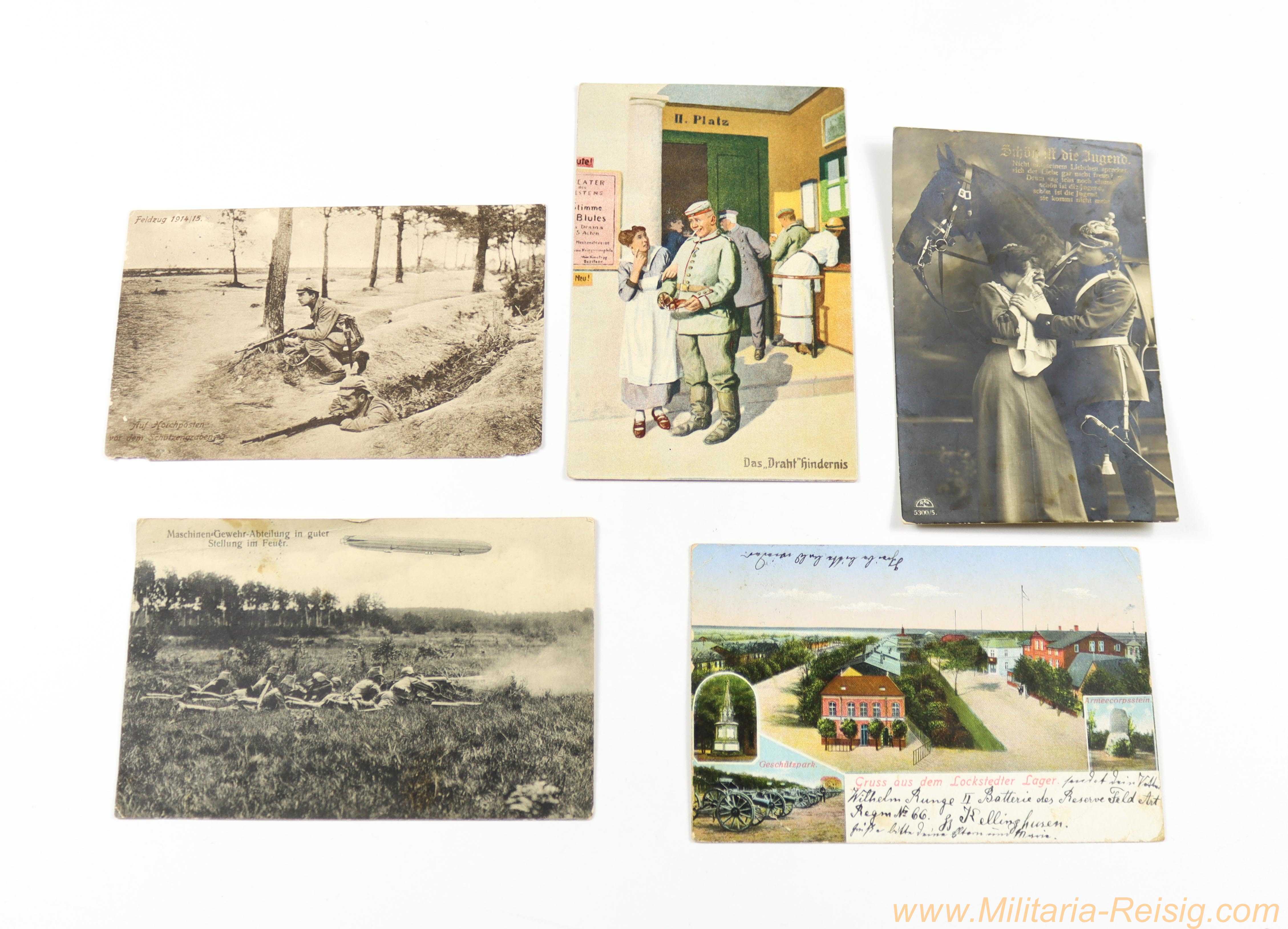 Konvolut von 5 Feldpostkarten 1. Weltkrieg