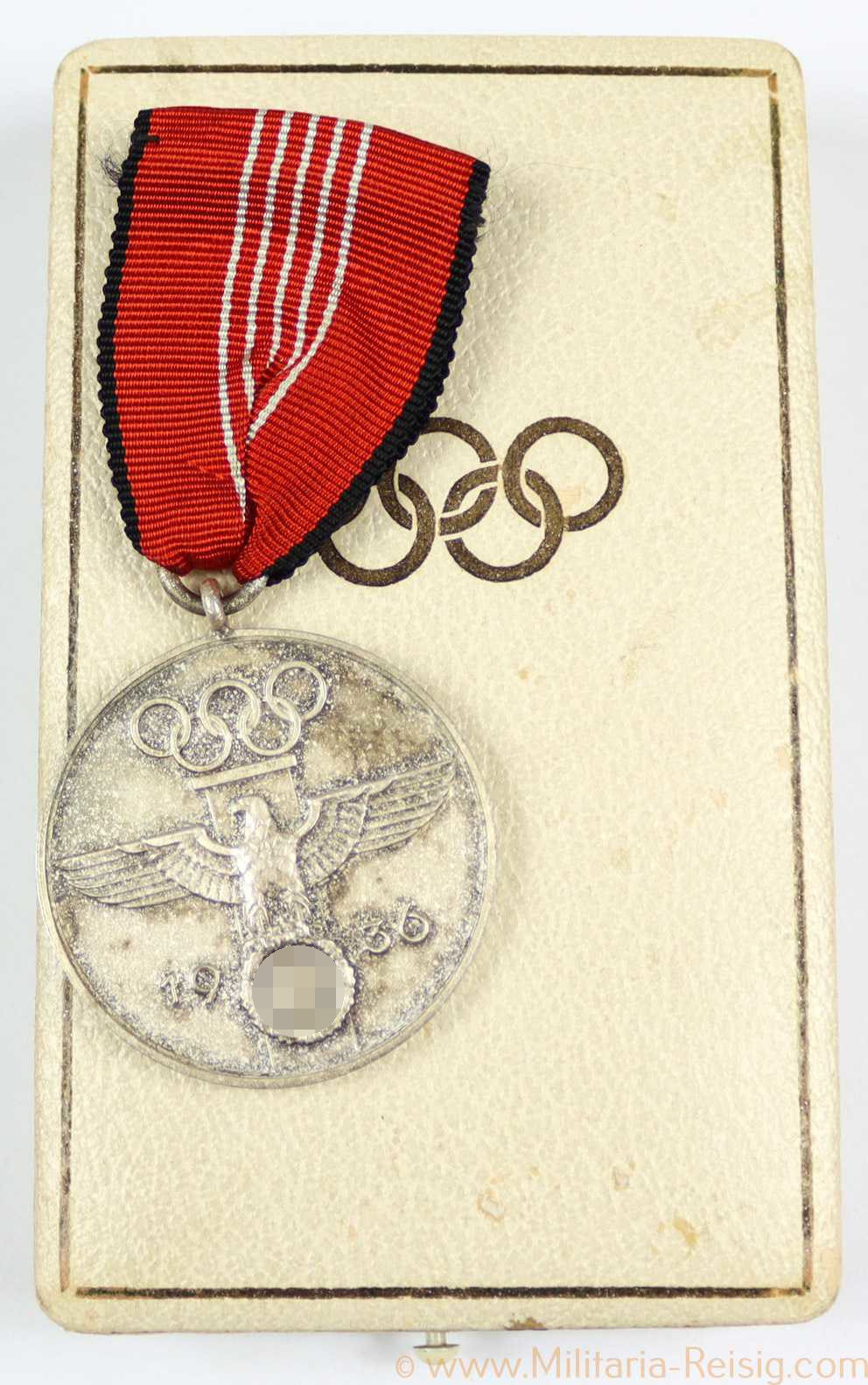 Deutsche Olympia-Erinnerungsmedaille 1936 im Etui