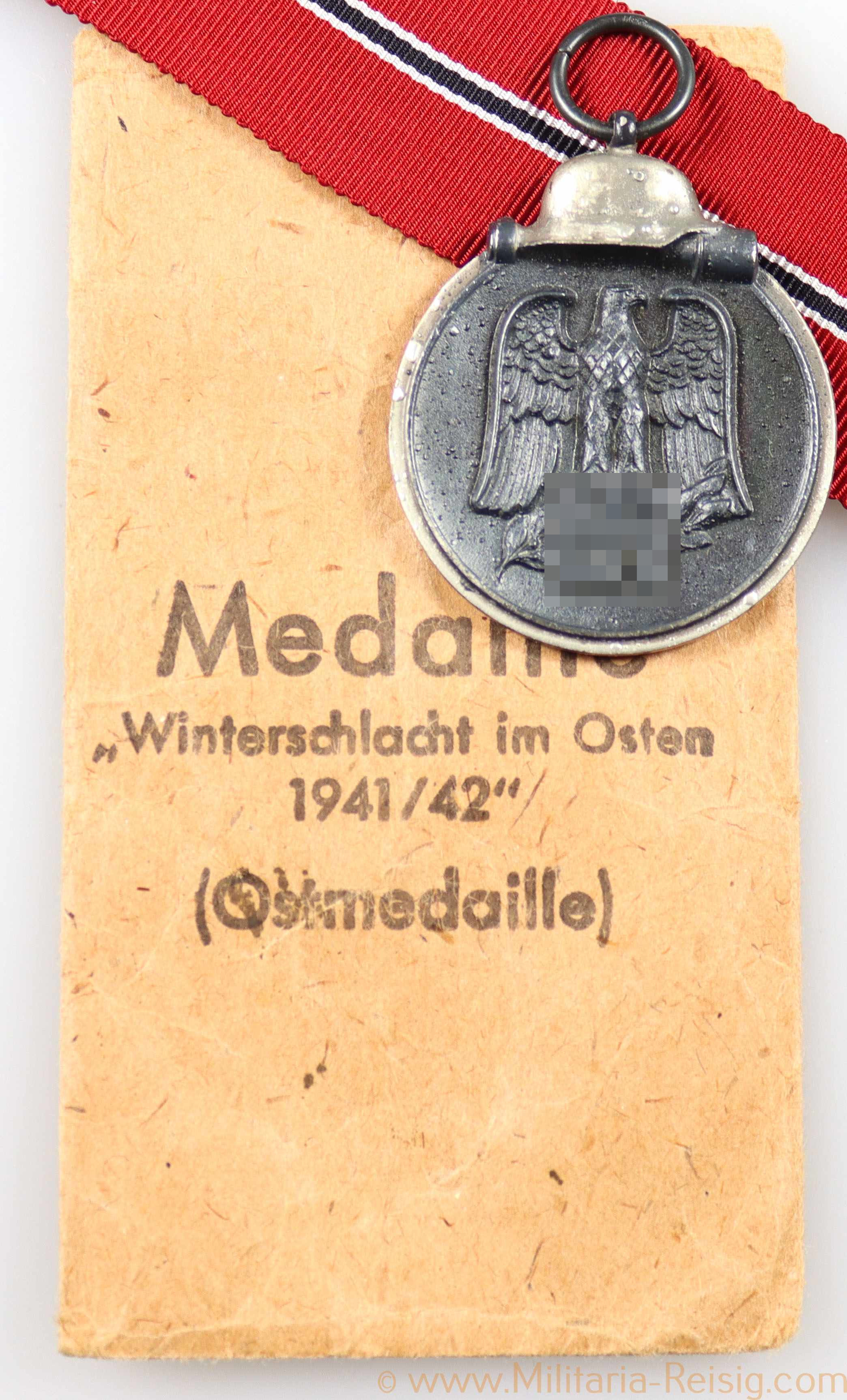 Ostmedaille Winterschlacht im Osten 1941/42 mit Tüte, Hersteller 100