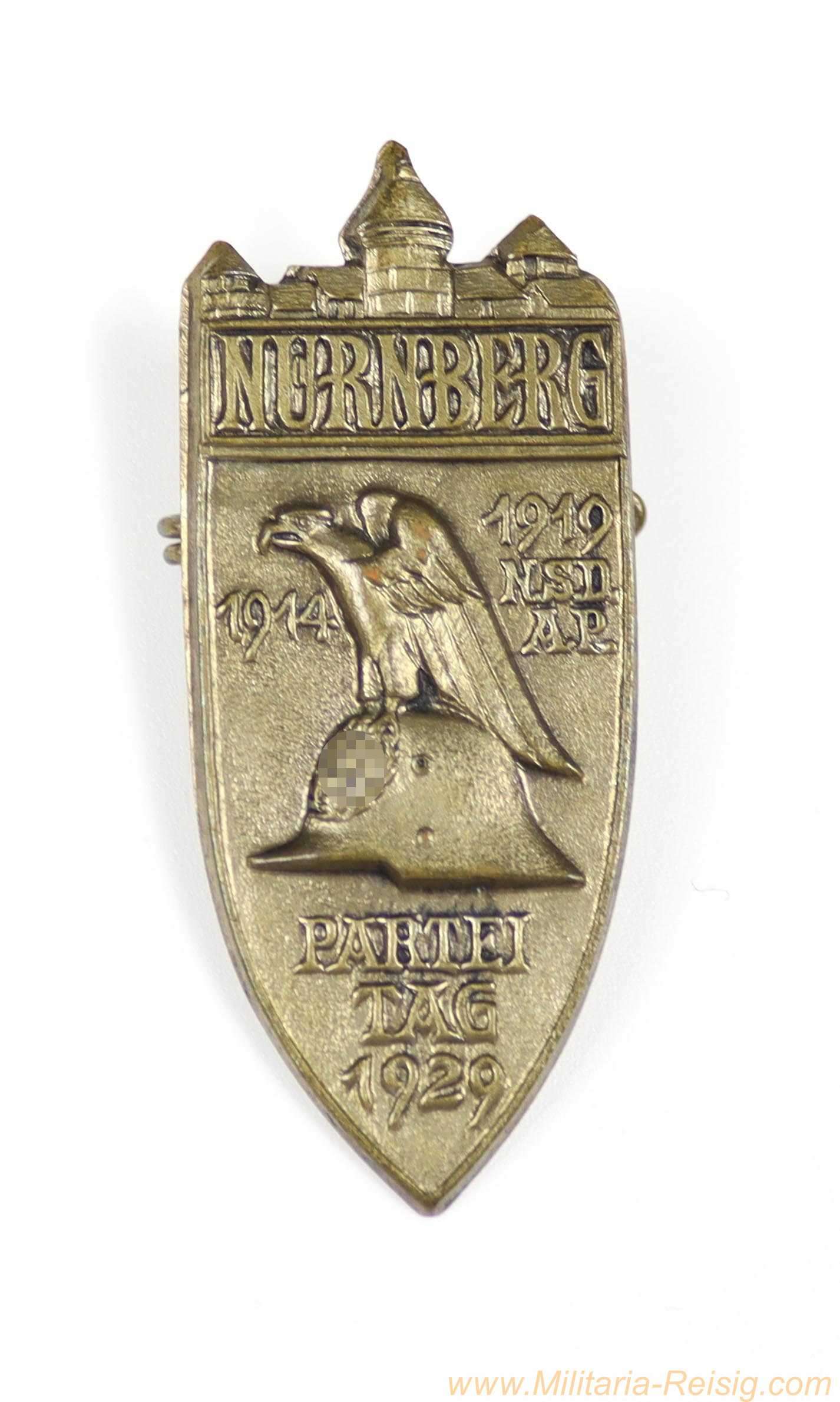 NSDAP Nürnberger Parteiabzeichen 1929 in Bronze - Hersteller Hoffstätter