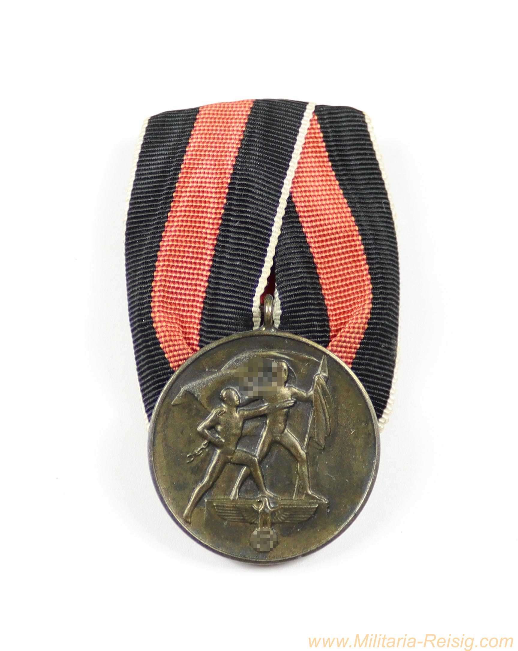 Medaille zur Erinnerung an den 1. Oktober 1938 (Sudetenland) an Einzelspange