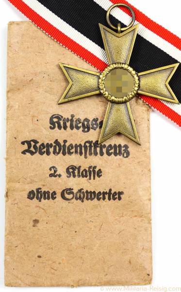 Kriegsverdienstkreuz mit Verleihungstüte, Herst. 60