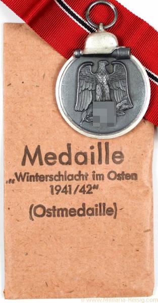 Ostmedaille mit Verleihungstüte, Herst. L/52
