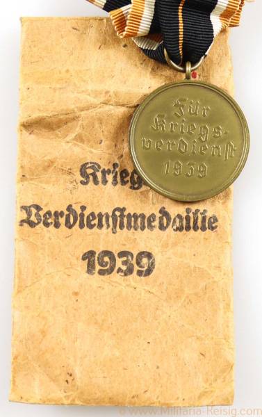 Kriegsverdienstmedaille 1939 mit Verleihungstüte