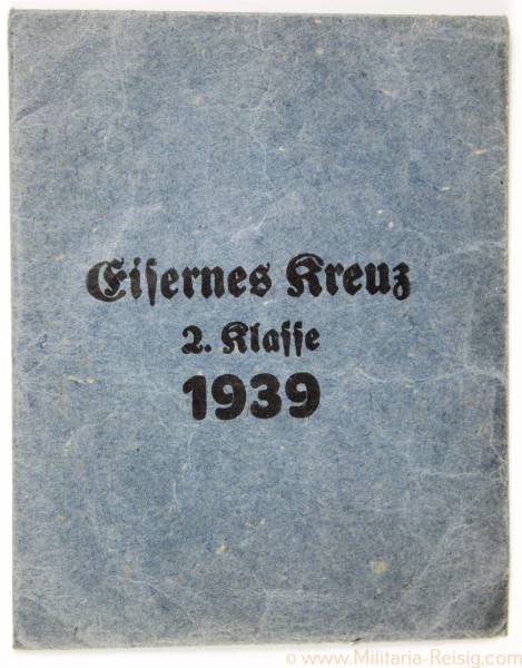 Verleihungstüte Eisernes Kreuz 2. Klasse 1939, Herst. Walter & Henlein, Gablonz