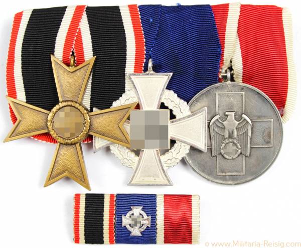 3er Ordensspange + Bandspange (KVK, TD 25, Volkspflege) 2. Weltkrieg
