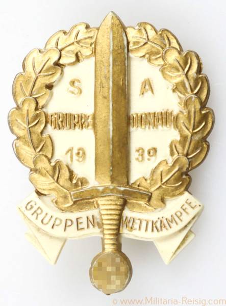 Abzeichen SA Gruppe Donau 1939 Gruppen-Wettkämpfe