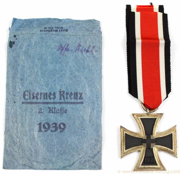 Eisernes Kreuz 2. Klasse 1939, Herst. 7 + Verleihungstüte