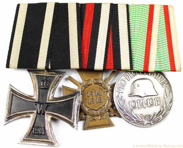 Ordensspange mit 3 Auszeichnungen, 1. Weltkrieg