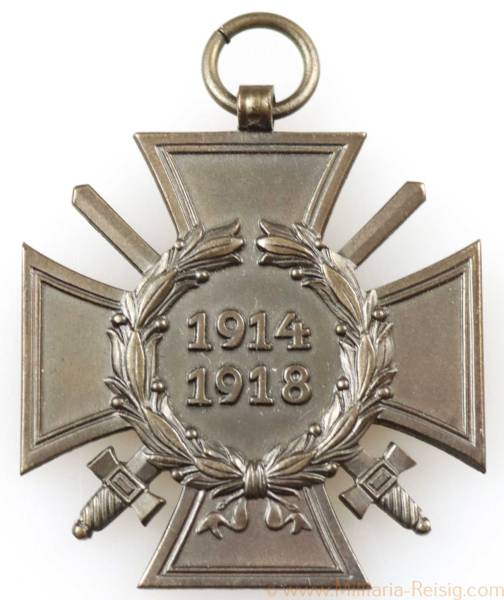 Ehrenkreuz des Weltkrieges 1914-1918 mit Schwertern, Hersteller R. V., Pforzheim 39