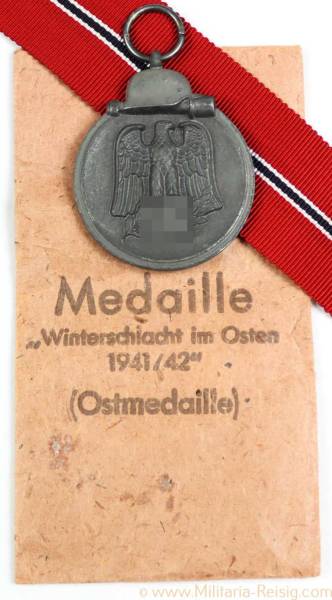 Ostmedaille mit Verleihungstüte, Hersteller Fritz Zimmermann, Stuttgart