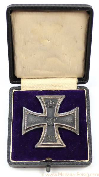 Eisernes Kreuz 1. Klasse 1914 im Etui, Hersteller WE