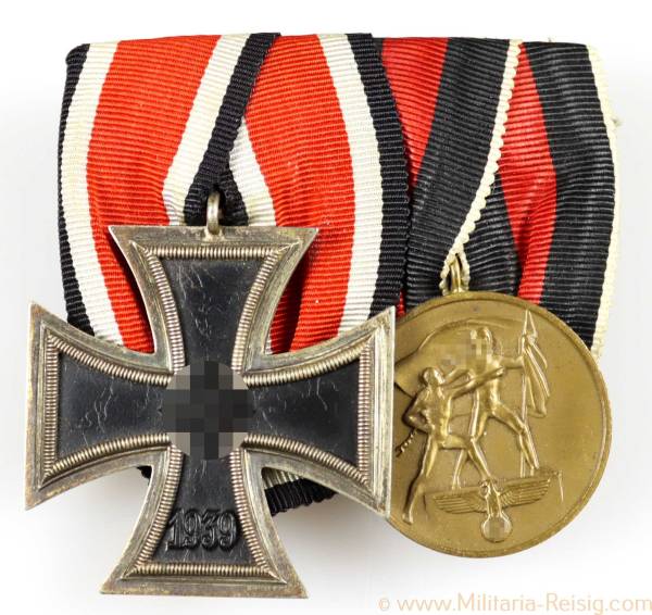 Ordensspange mit 2 Auszeichnungen (EK2 und Sudetenland-Medaille=L/11)