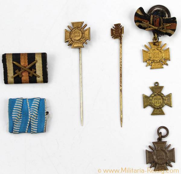 Miniaturen und Bandspangen, Kriegsteilnehmerkreuz, Frontkämpferkreuz, usw..