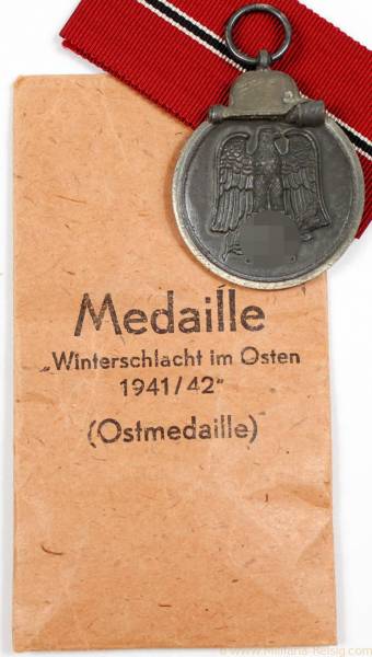 Ostmedaille mit Verleihungstüte, Herst. 3 (Wilhelm Deumer, Lüdenscheid)