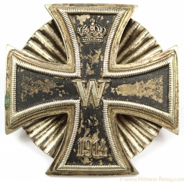 Eisernes Kreuz 1. Klasse 1914 an Sternschraubscheibe, Herst. Otto Schickle