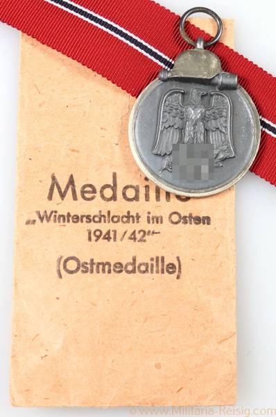 Ostmedaille Winterschlacht im Osten 1941/42 mit Verleihungstüte, Hersteller 20