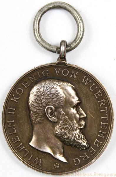 Silberne Verdienstmedaille 1892 - König Wilhelm II. von Württemberg