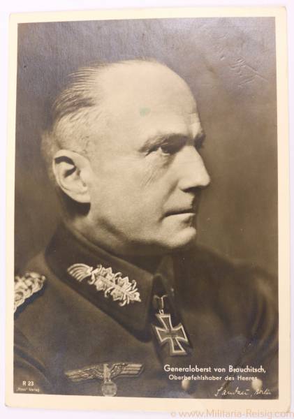 Fotopostkarte Ritterkreuzträger Generaloberst v. Brauchitsch