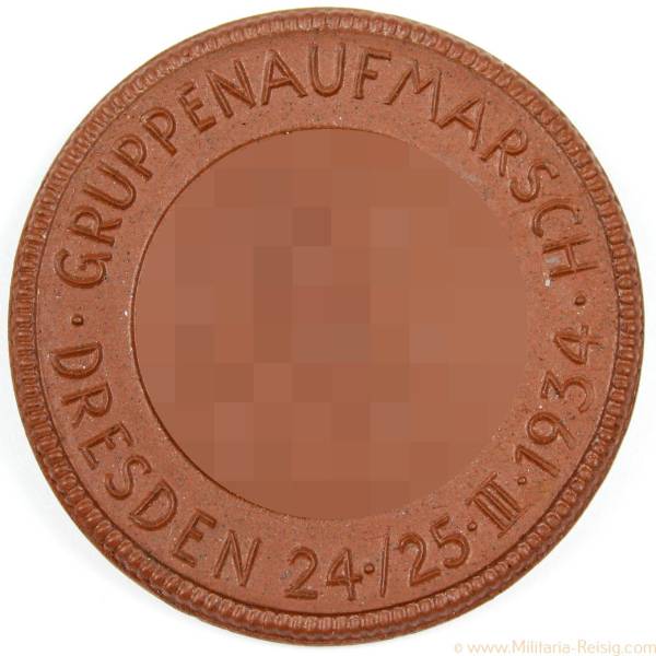 Porzellanplakette - "SA Gruppenaufmarsch Dresden 24./25. III. 1934"