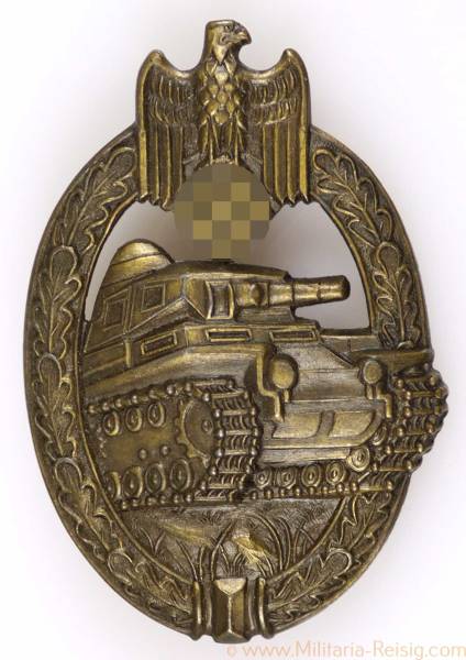 Panzerkampfabzeichen in Bronze, Hersteller Adolf Scholze, Gablonz