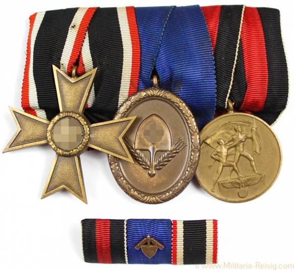 3er Ordensspange + Bandspange (KVK, RAD DA, Sudetenland) 2. Weltkrieg