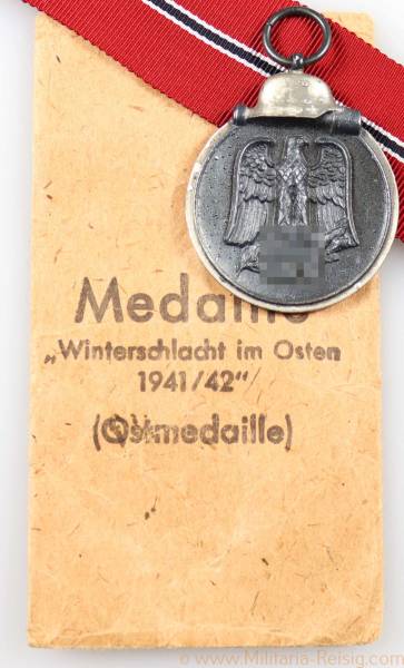 Ostmedaille Winterschlacht im Osten 1941/42 mit Tüte, Hersteller 100