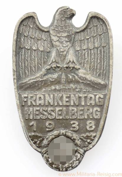 Abzeichen "Frankentag Hesselberg 1938", Hersteller C. Balmberger, Nürnberg