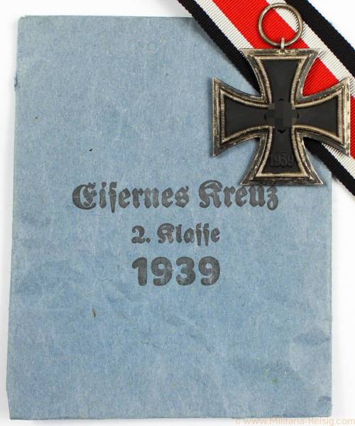 Eisernes Kreuz 2. Klasse 1939, Herst. 25 + Verleihungstüte
