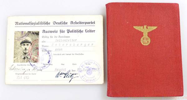 Ausweis + NSDAP Mitgliedsbuch 1935 Nr. 751415, Ortsgruppe Burgthann 