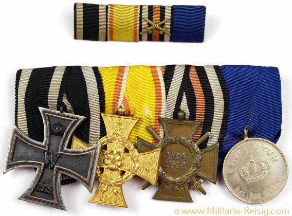 Ordensspange mit 4 Auszeichnungen, Kaiserreich, 1. Weltkrieg