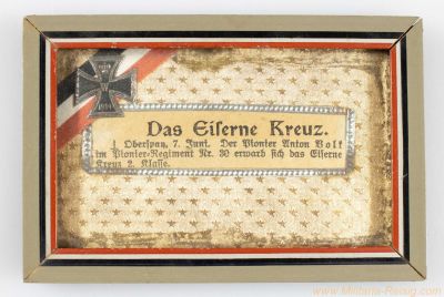 1. Weltkrieg Wanddekoration Eisernes Kreuz 1914