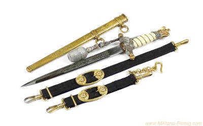 Kriegsmarine-Offiziersdolch mit Gehänge & Portepee – Hersteller Carl Eickhorn, Solingen